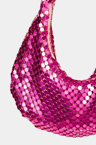 Hot Girl Fame Sequin Disco Shoulder Handbag In Hot Pink