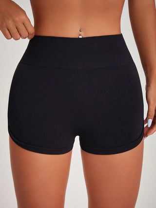 Hot Girl High Waist Active Shorts In Black