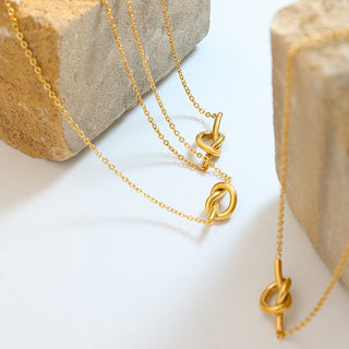 HGA 18K Gold-Plated Knot Necklace - Hot Girl Apparel