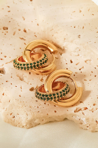 HGA Emerald City 18K Gold-Plated Double-Hoop Earrings