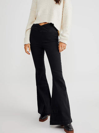 Hot Girl Alex Asymmetrical Waist Flare Jeans