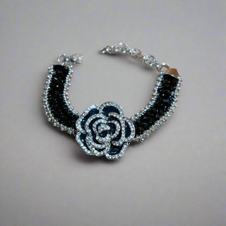 HGA Crystal Black Rose Bracelet