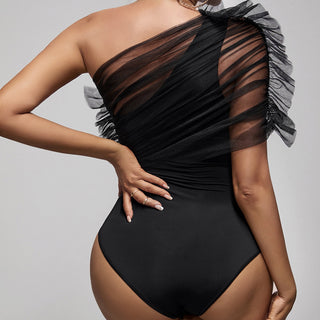 Hot Girl One Shoulder Mesh Bodysuit - Hot Girl Apparel