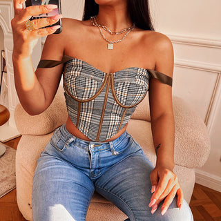 Hot Girl Parker Plaid Corset Top - Hot Girl Apparel