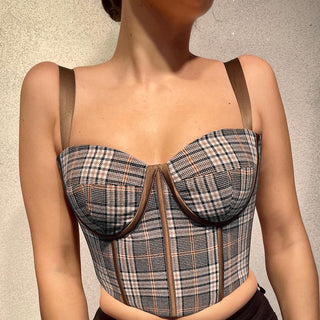 Hot Girl Parker Plaid Corset Top - Hot Girl Apparel