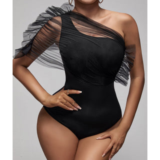 Hot Girl One Shoulder Mesh Bodysuit - Hot Girl Apparel