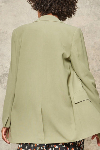 Hot Girl Sophie Chic Woven Blazer Jacket In Sage