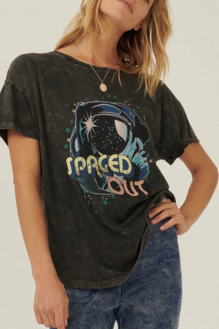 Hot Girl Spaced Out Mineral Washed Graphic Tee - Hot Girl Apparel