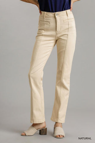 Hot Girl Timeless Panel Straight Cut Denim Jeans In Natural