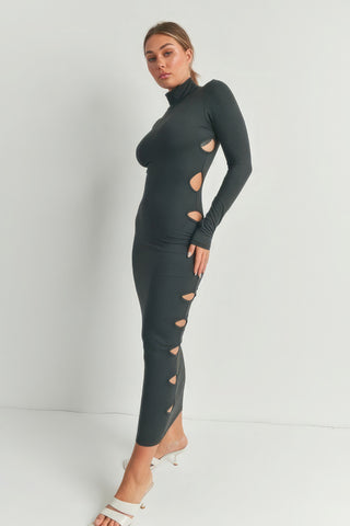 Hot Girl Calabria Cutout Detail Maxi Dress In Charcoal