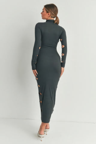 Hot Girl Calabria Cutout Detail Maxi Dress In Charcoal