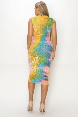 Hot Girl Velvet Burn Out Rainbow Midi Dress