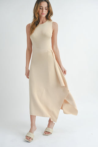 Hot Girl Classic Flow Asymmetrical Maxi Dress In Cream - Hot Girl Apparel