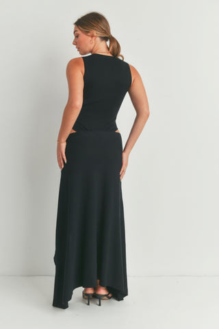 Hot Girl Sylvie Slit Maxi Dress In Black - Hot Girl Apparel