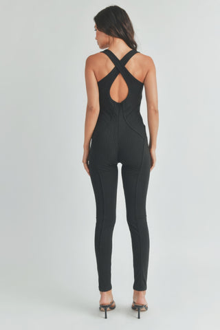 Hot Girl Corset Top Jumpsuit In Black - Hot Girl Apparel