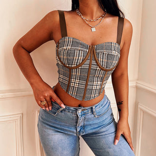 Hot Girl Parker Plaid Corset Top - Hot Girl Apparel