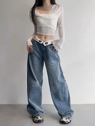 Hot Girl What A Waist Loose Fit Jeans - Hot Girl Apparel