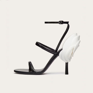 Hot Girl 3D Flower Leather Heels - Hot Girl Apparel