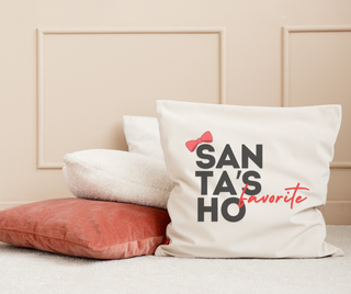 Hot Girl Santa's Fave Faux Suede Double Sided Square Throw Pillow