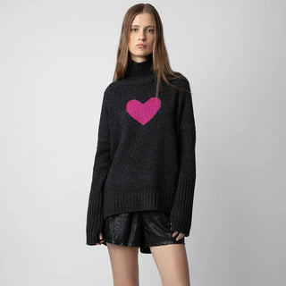 Hot Girl Vintage Love Cashmere Turtleneck Sweater - Hot Girl Apparel