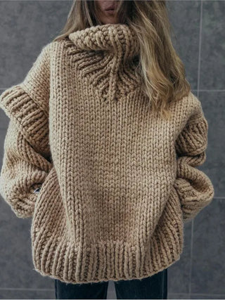 Hot Girl Becca Knitted Oversized Turtleneck Sweater - Hot Girl Apparel