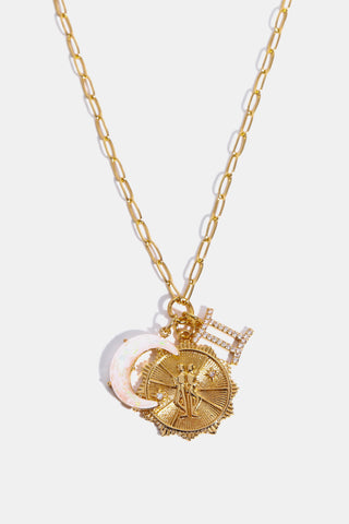 HGA Zodiac Moon Pendant Necklace