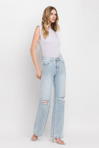 Hot Girl Vervet 90'S Vintage Super High Rise Flare Jeans In Light Wash - Hot Girl Apparel