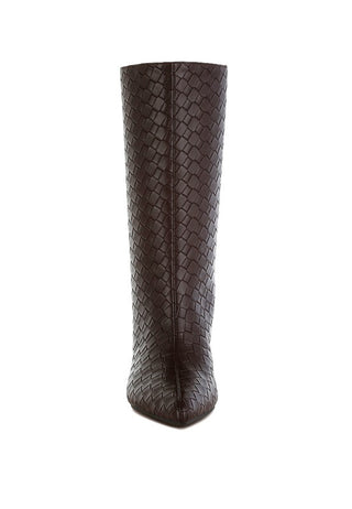 Hot Girl X London Rag Mentha Woven Faux Leather Boots