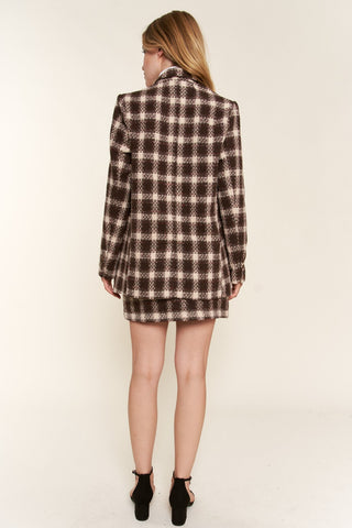 Hot Girl The Why Plaid Brushed One Button Blazer