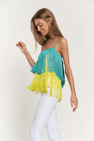 Hot Girl So Fetch Fringe Layered Cami Top