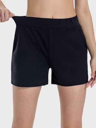 Hot Girl Elastic Waist Active Shorts With Pockets - Hot Girl Apparel