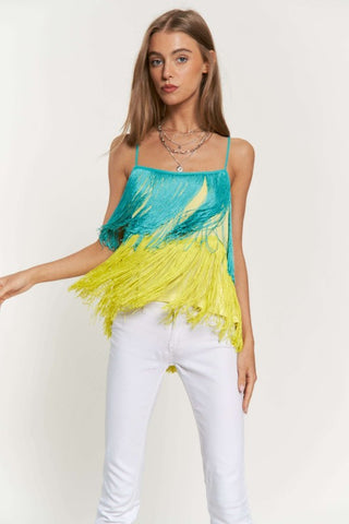 Hot Girl So Fetch Fringe Layered Cami Top