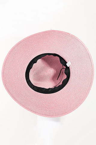 Hot Girl Fame Straw Braided Rope Accent Fedora Hat In Pink