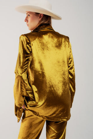 Hot Girl Golden Hour Velvet Oversized Blazer Jacket