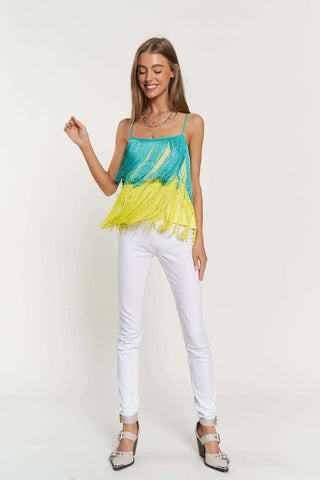 Hot Girl So Fetch Fringe Layered Cami Top