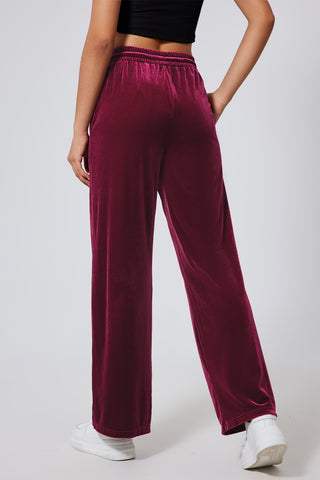 Hot Girl Velour Drawstring Wide Leg Sweatpants