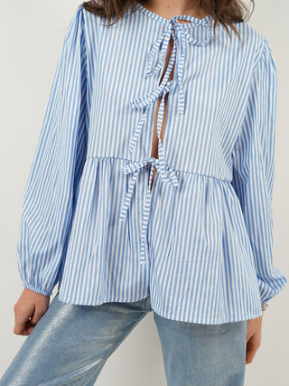 Hot Girl Bridget Bow Tied Long Sleeve Blouse