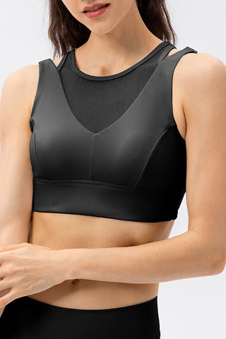 Hot Girl STRETCH Mesh Cutout Active Sports Bra