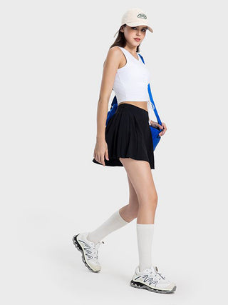 Hot Girl Pleated Mid-Rise Waist Active Mini Tennis Skirt