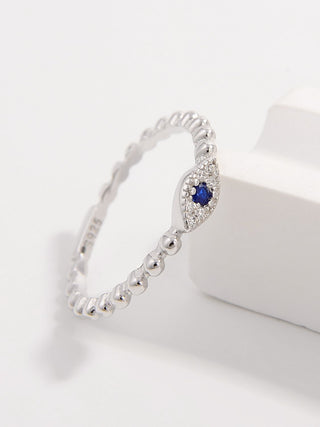 Hot Girl Sterling Silver Evil Eye Ring