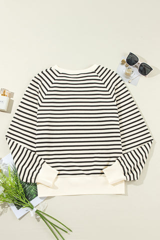 Hot Girl Ciao Amore Striped Long Sleeve Sweatshirt