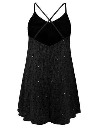 Hot Girl Sequin V-Neck Strappy Cami Mini Dress - Hot Girl Apparel