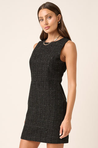 Hot Girl Mittoshop Tweed Sleeveless Mini Dress In Black