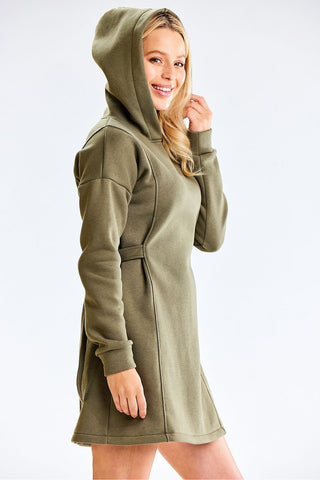 Infinite You Side Tied Hoodie Dress - Hot Girl Apparel