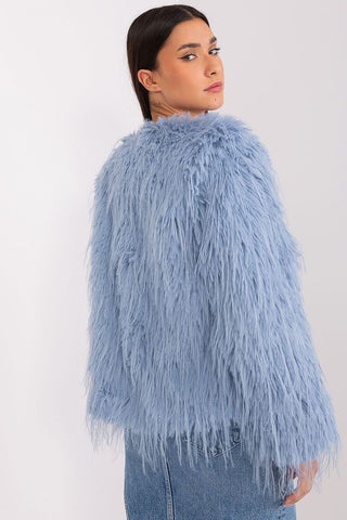 AT Faux Feather Fuzzy Jacket