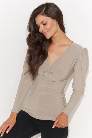 Numinou Twisted V Neck Long Sleeve Top