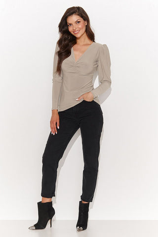 Numinou Twisted V Neck Long Sleeve Top