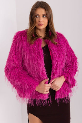 AT Faux Feather Fuzzy Jacket