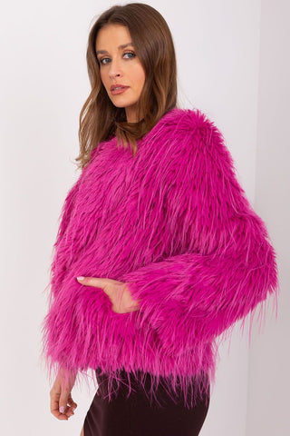 AT Faux Feather Fuzzy Jacket