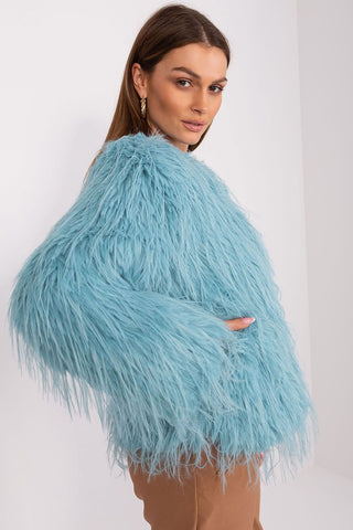 AT Faux Feather Fuzzy Jacket